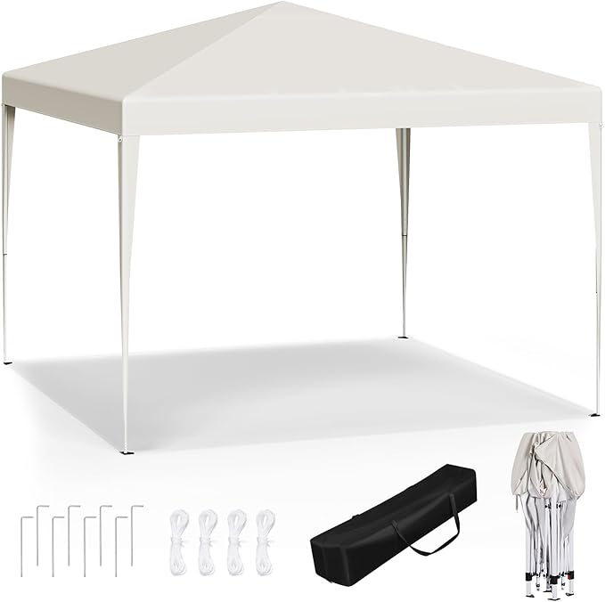Carpa plegable instantánea de 3x3 m, impermeable, con protección UPF 50+, con 3 alturas ajustables, resistente al viento, portátil, ideal para camping, playa y picnic.