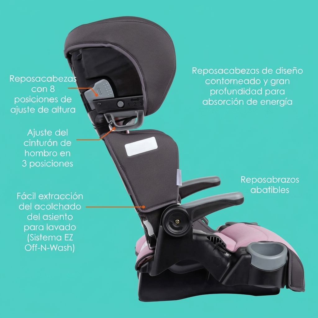 Silla infantil 2 en 1 ECE R129, plegable y ligera, con protección lateral para el coche-Envío gratis