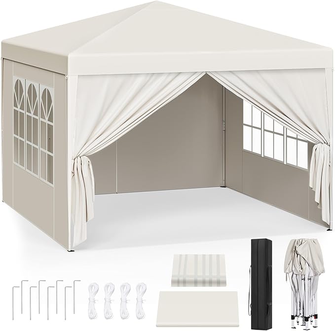 Carpa plegable instantánea de 3x3 m, impermeable, con protección UPF 50+, con 3 alturas ajustables, resistente al viento, portátil, ideal para camping, playa y picnic.