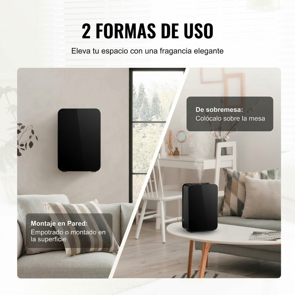 Purificador de aire aromático, difusor de aceites esenciales inteligente Bluetooth de 180 ml, difusor de aromas HVAC sin agua de 2000 pies cuadrados, utiliza tecnología de aire frío, adecuado para uso en el hogar, la oficina y hoteles.