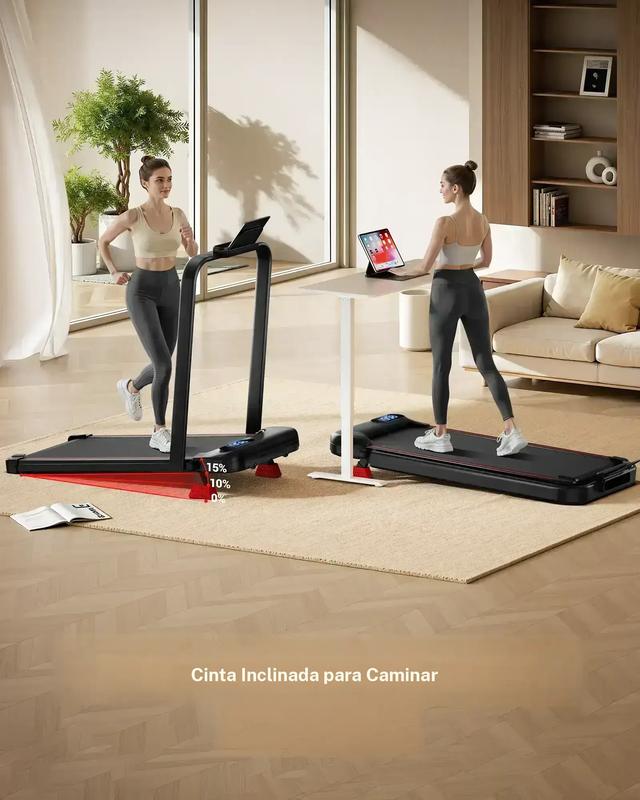 Cinta de correr plegable e inclinable, 6 en 1, motor con silencioso, carga máxima de 15% kg, 136
