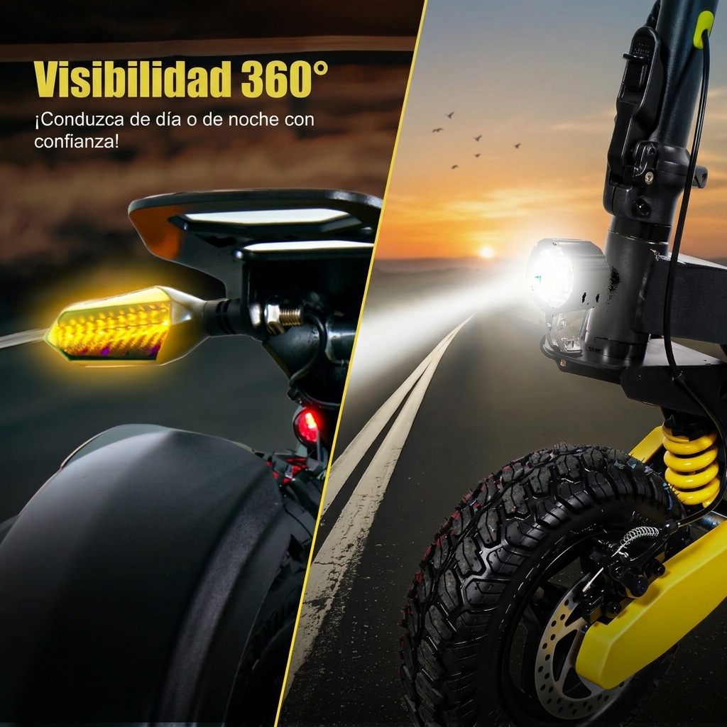 Patinete eléctrico todoterreno, potente motor de 1200 W, velocidad máxima de 48 km/h, autonomía de 32 a 64 km, se pliega en 3 segundos, capacidad de carga máxima de 150 kg, doble amortiguación, patinete eléctrico todoterreno plegable.