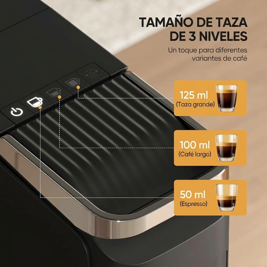 Cafetera Multicápsulas 3 en 1, Máquina de Café Compatible con Cápsula Nespresso, Dolce Gusto, ESE y Polvo, Depósito 920 mL, 20 bares de Presión, Autolimpieza y Precalentamiento, Negro Mate