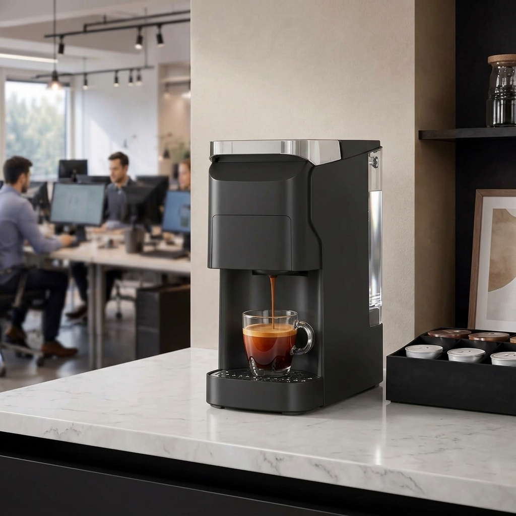 Cafetera Multicápsulas 3 en 1, Máquina de Café Compatible con Cápsula Nespresso, Dolce Gusto, ESE y Polvo, Depósito 920 mL, 20 bares de Presión, Autolimpieza y Precalentamiento, Negro Mate