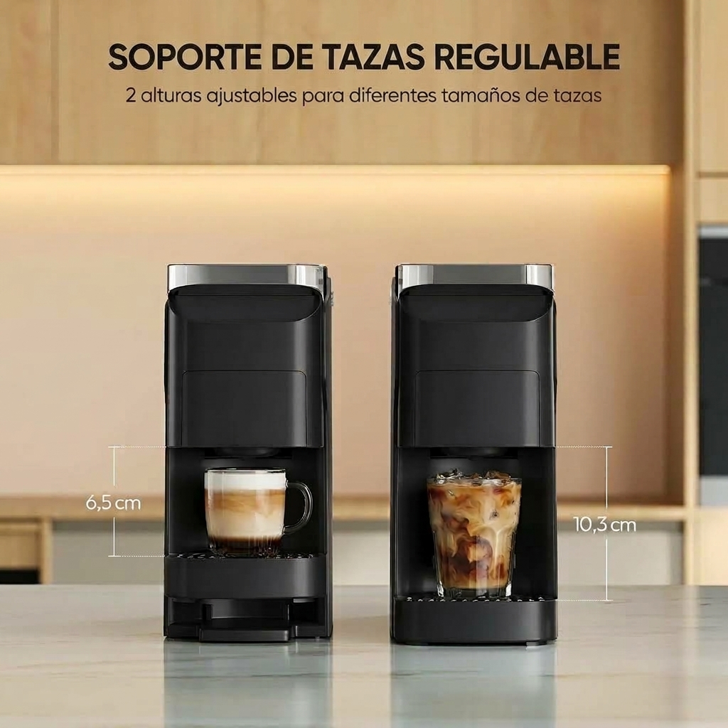 Cafetera Multicápsulas 3 en 1, Máquina de Café Compatible con Cápsula Nespresso, Dolce Gusto, ESE y Polvo, Depósito 920 mL, 20 bares de Presión, Autolimpieza y Precalentamiento, Negro Mate