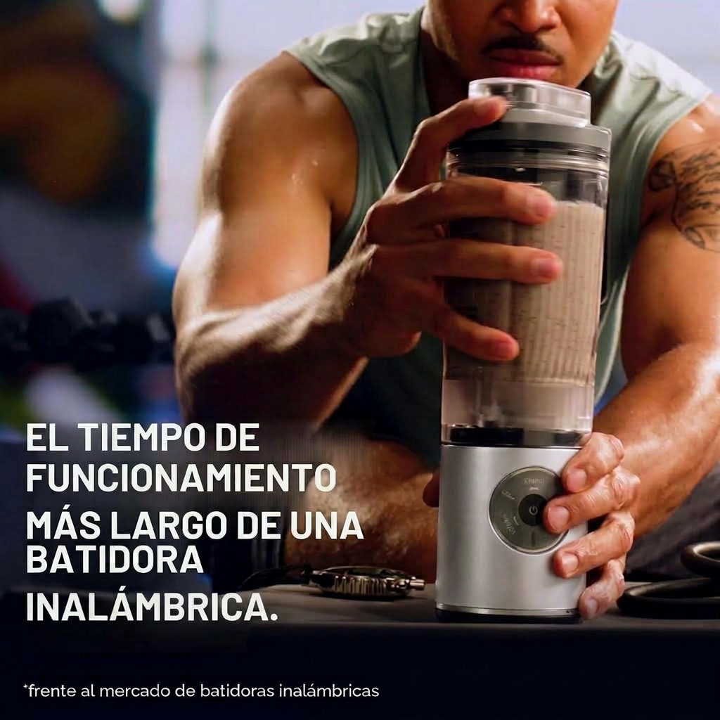 Batidora Portátil Inalámbrica para Batidos, 650 ml, para Smoothies, Bebidas Frías y Hielo, Tapa Antifugas, Sin BPA y Apta para Lavavajillas