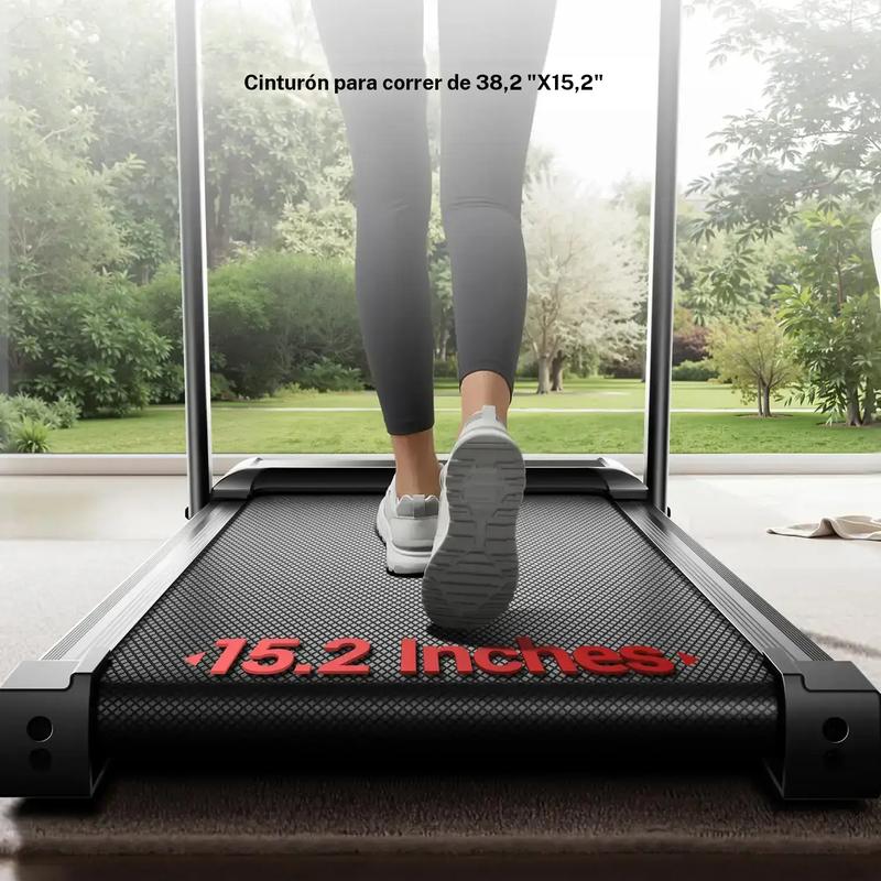 Cinta de correr inclinada con mango con para el hogar y la Oficina, cinta de correr con con almohadilla para caminar, capacidad de peso de 265 libras, cintas de correr plegables silenciosas de 2,5HP, tres pantallas LED