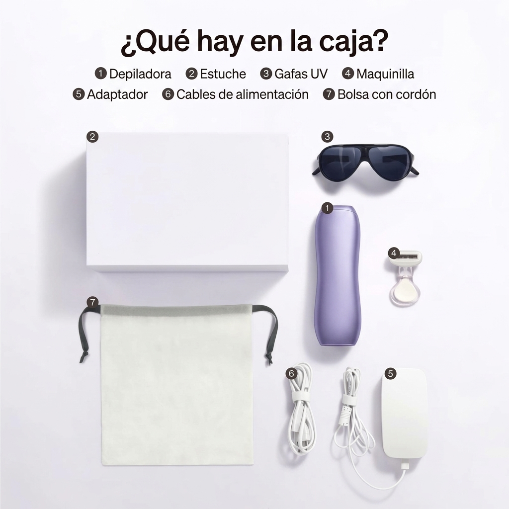 Depiladora IPL para Mujer y Hombre, Luz Pulsada para Depilación en Casa, Enfriamiento por Hielo, Sensor de Piel, 2 Luces, Modo SHR y Cuidado de la Piel