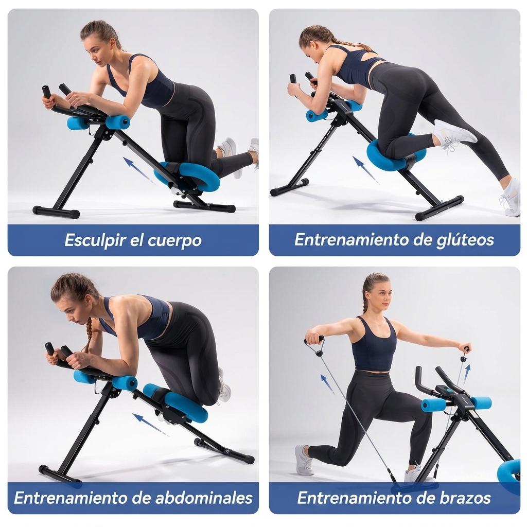 Máquina de entrenamiento Ab ajustable, Monitor LCD, equipo de ejercicio Abdominal plegable, entrenador central, moldeador de glúteos y cuerpo, equipo de Fitness