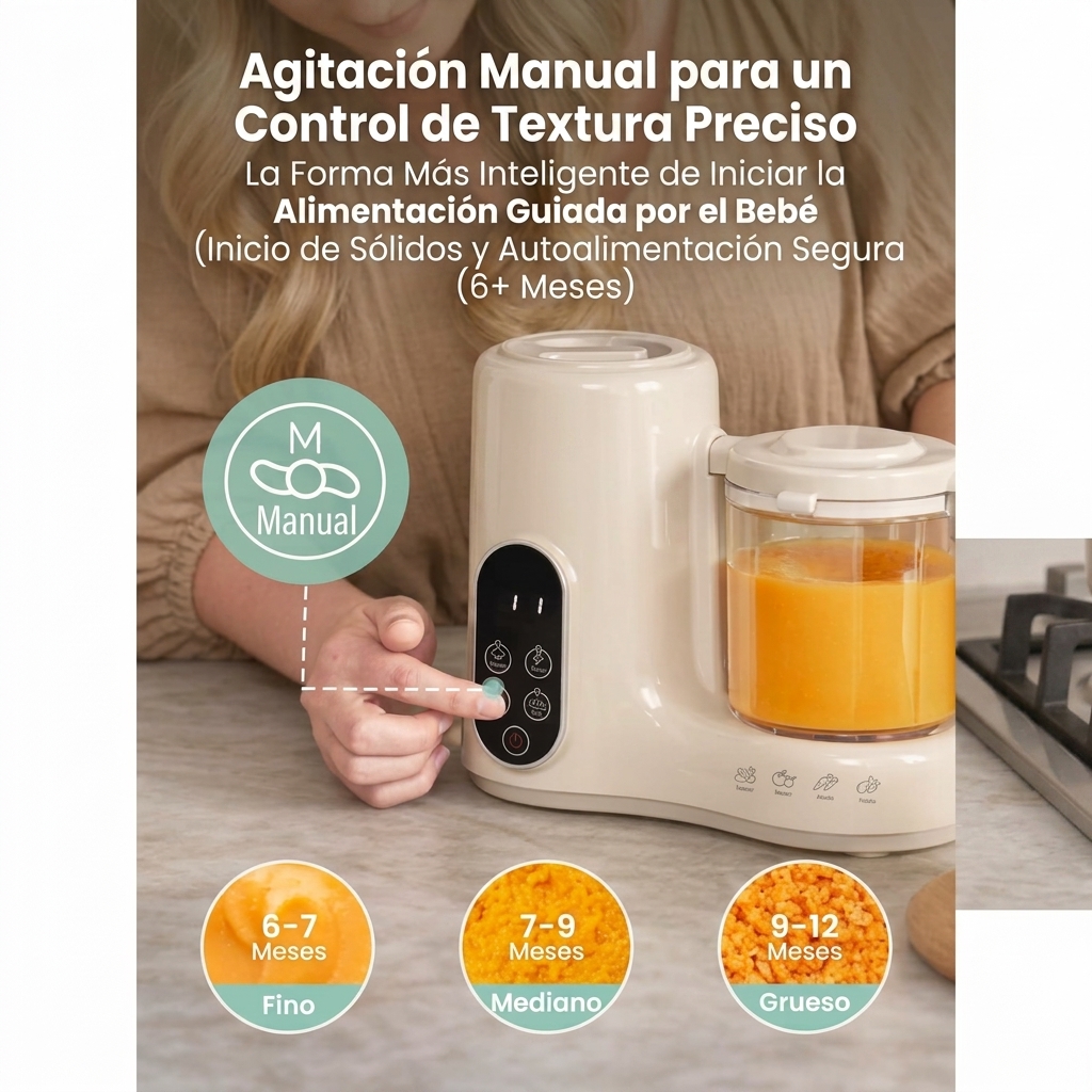 Máquina para preparar y procesar alimentos para bebés con cesta de vapor | Vaporera, batidora y máquina para hacer purés caseros | Vaporización, batidora y molinillo automáticos | Sin BPA | Para bebés de 6 meses en adelante