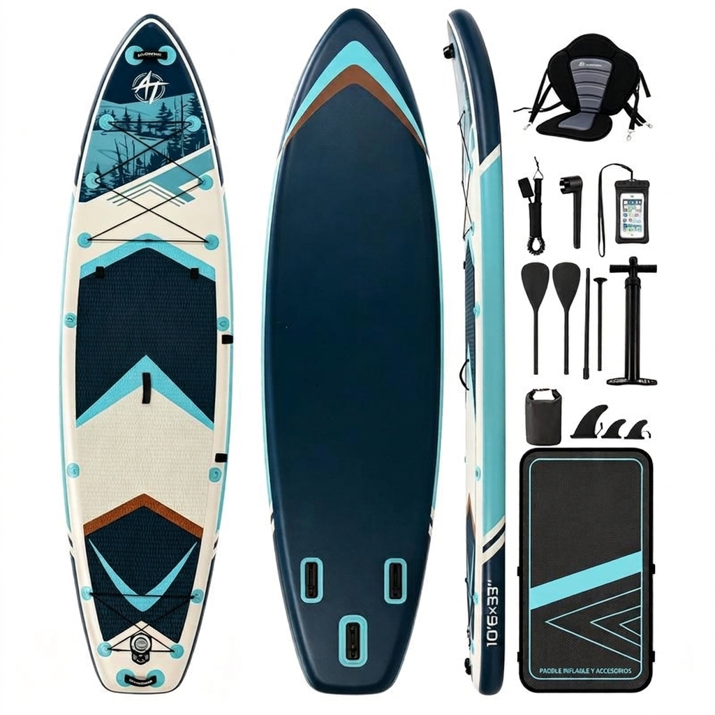 Tabla de paddle surf con todo el equipo incluido, tabla inflable para principiantes y familias, 323 x 83 x 15 cm, tabla SUP estable, capacidad de carga hasta 200 kg, cubierta de EVA antideslizante para adultos