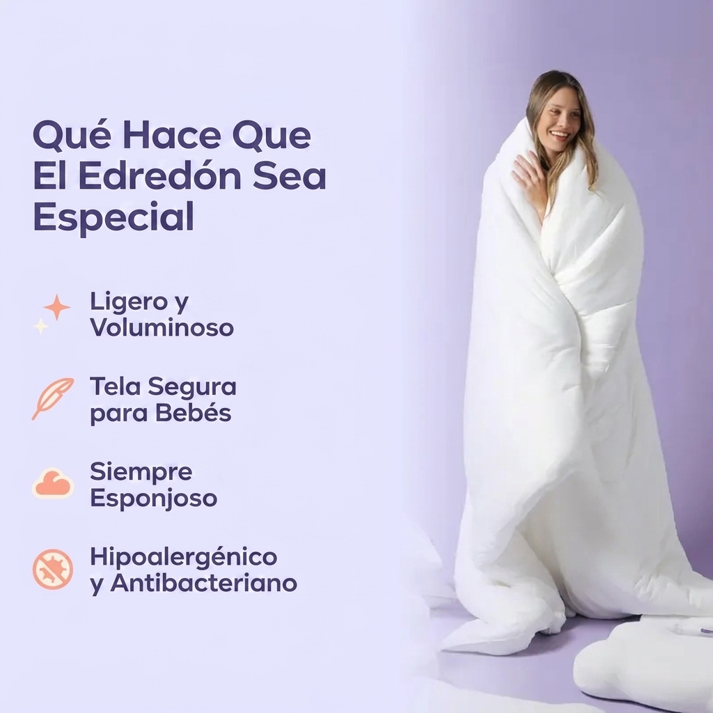 Juego de Cama Suave y Transpirable con Edredón Acolchado y 2 Almohadas Refrescantes, Conjunto de Cama Esponjoso y Cómodo
