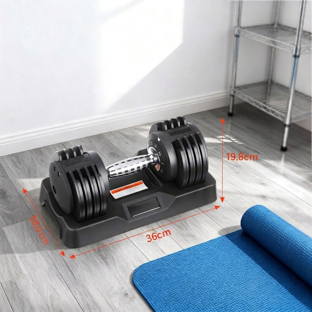  Mancuernas ajustables 5 en 1 con ajuste rápido de una mano y cierre rápido, pesos libres con mango antideslizante, revestimiento premium de TPU para gimnasio en casa y entrenamiento completo