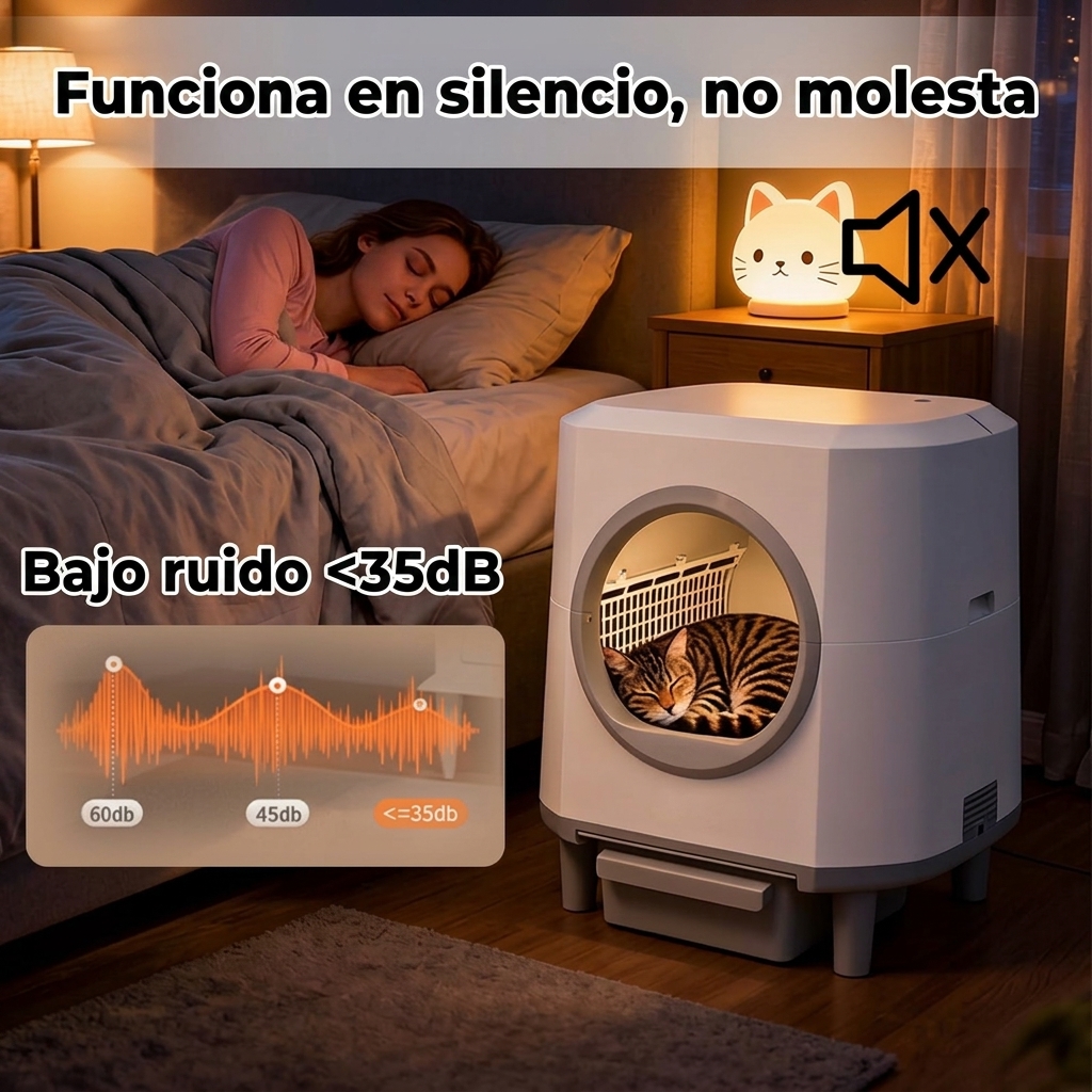 Smart Low-Noise Automatic Self-cleaning Household Cat Litter Box 80L,Hands-Free,Smart Sensors Safety Protection,Easy Setup,Odor-Free,APP Control,Multi-Cat Home,Cat Companion