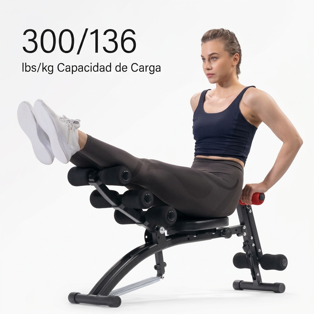 Entrenador de músculos abdominales, Banco de abdominales ajustable, entrenador de músculos abdominales para entrenamiento en casa para cintura, caderas, piernas, máx. 136 kg, para sentarse / bicicleta de aire / levantamiento de piernas, etc.