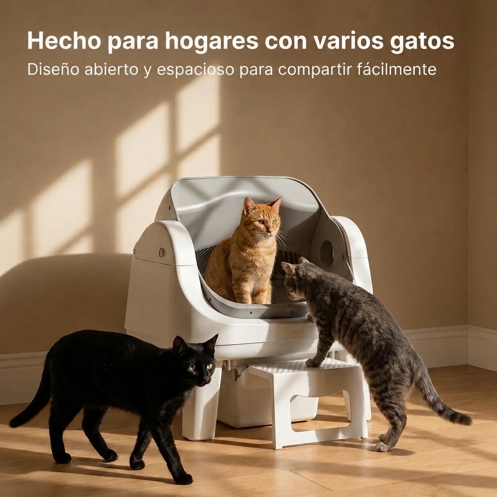 Bandeja sanitaria inteligente: bandeja sanitaria automática con la parte superior abierta