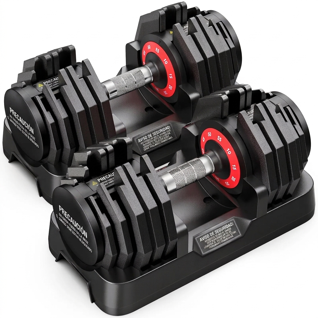 Mancuernas ajustables de 55 libras: set de gimnasio en casa 5 en 1