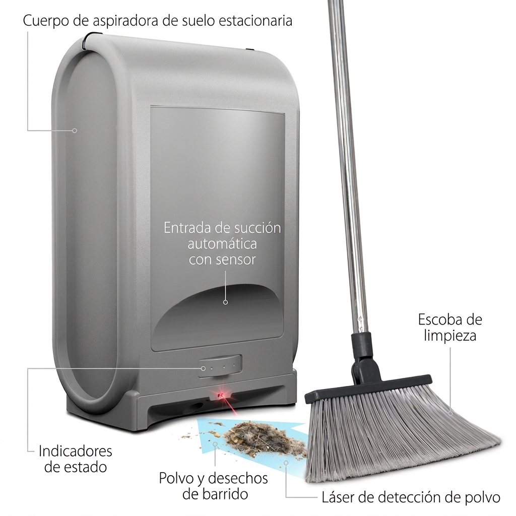 Aspiradora inteligente con sensor: 1400 W de potencia, 23 kPa de potencia de succión.