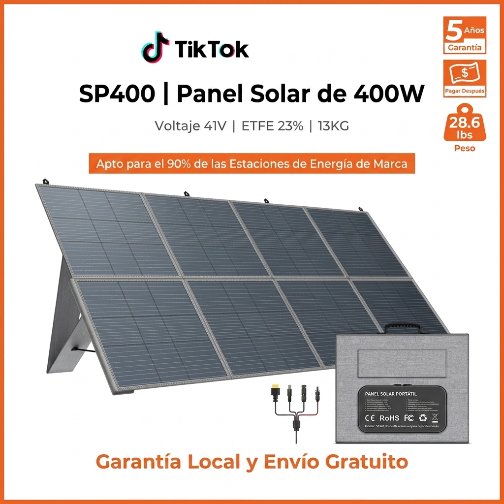 Panel solar portátil de 400 W: cargador de alta eficiencia