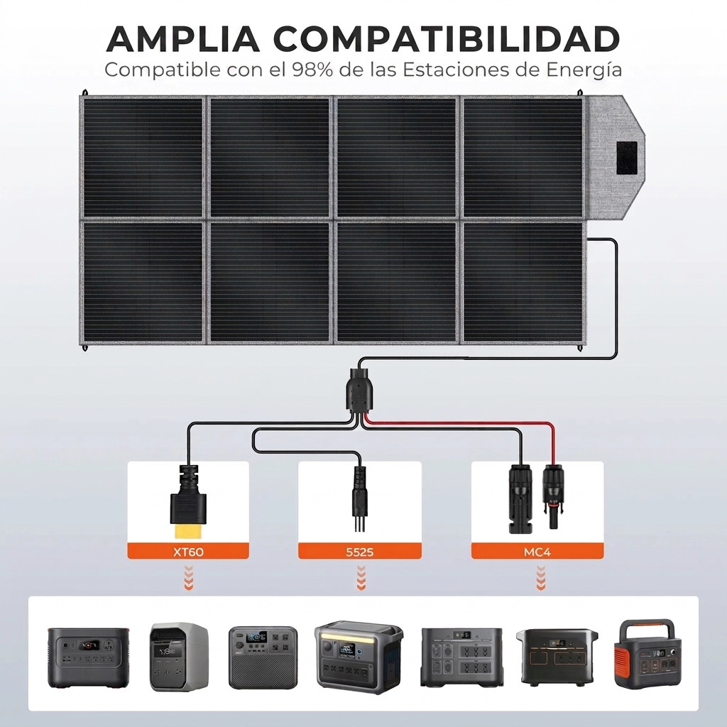 Panel solar portátil de 400 W: cargador de alta eficiencia