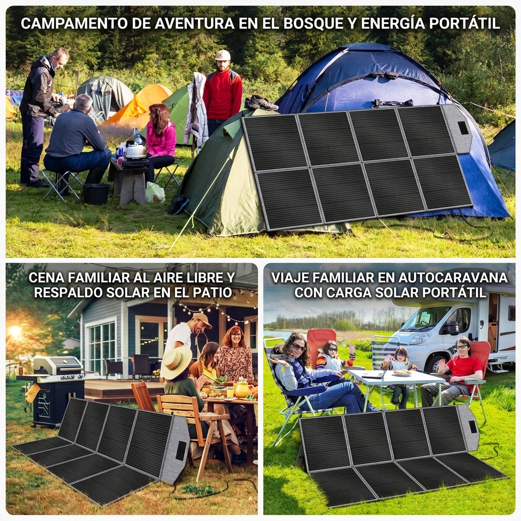 Panel solar portátil de 400 W: cargador de alta eficiencia