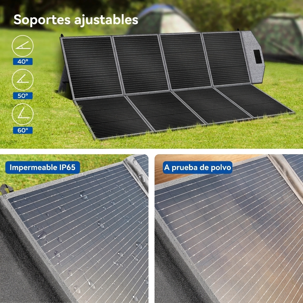 Panel solar portátil de 400 W: cargador de alta eficiencia