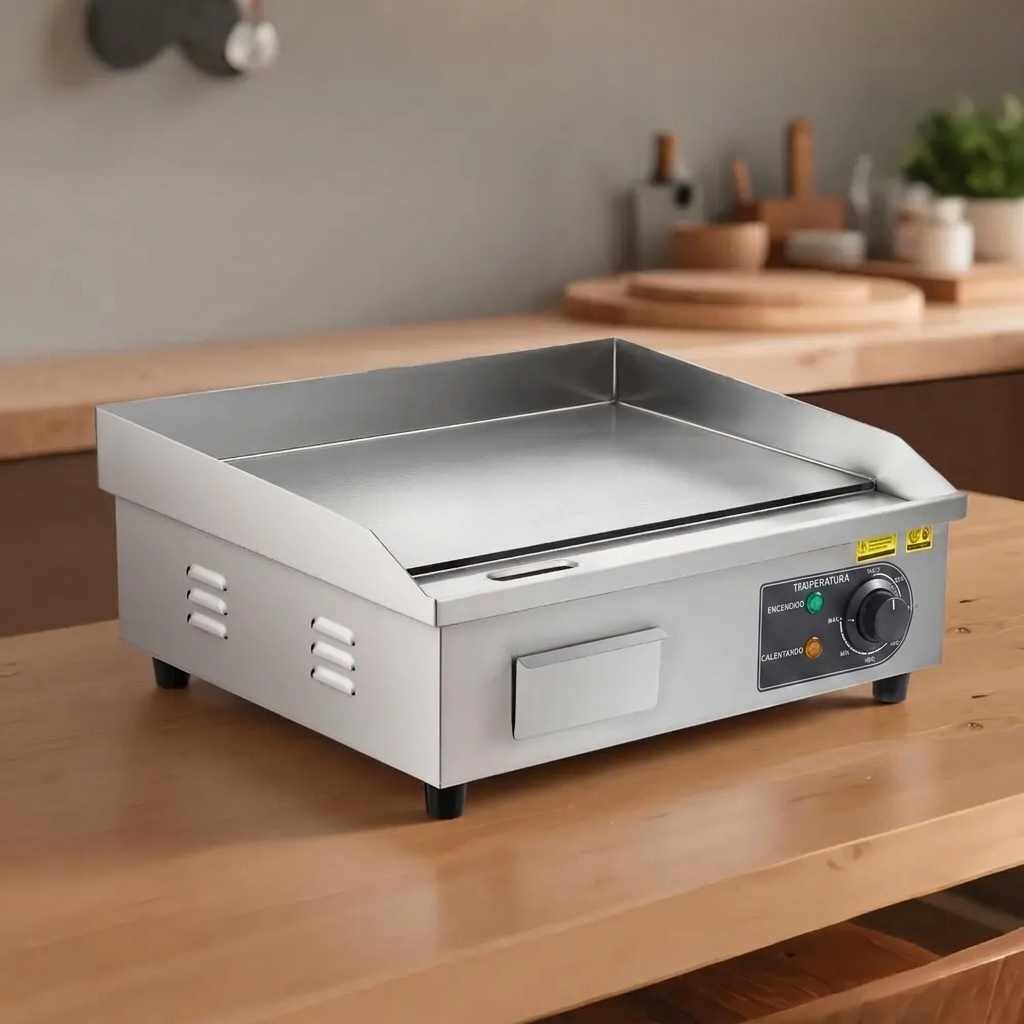 Plancha eléctrica de 21 pulgadas – Parrilla de acero inoxidable de 1750 W