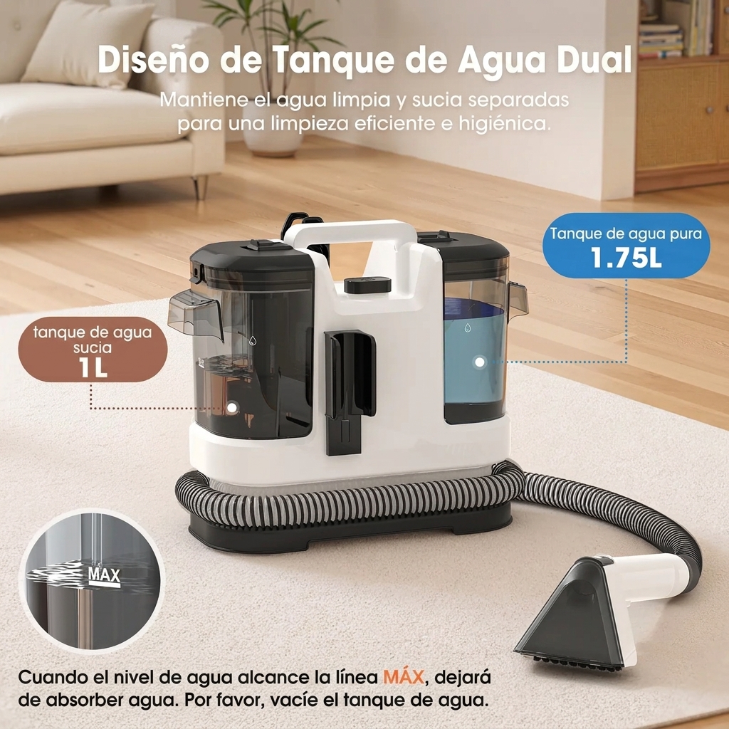Máquina de limpieza de tapicería: limpieza profunda de sofás y alfombras