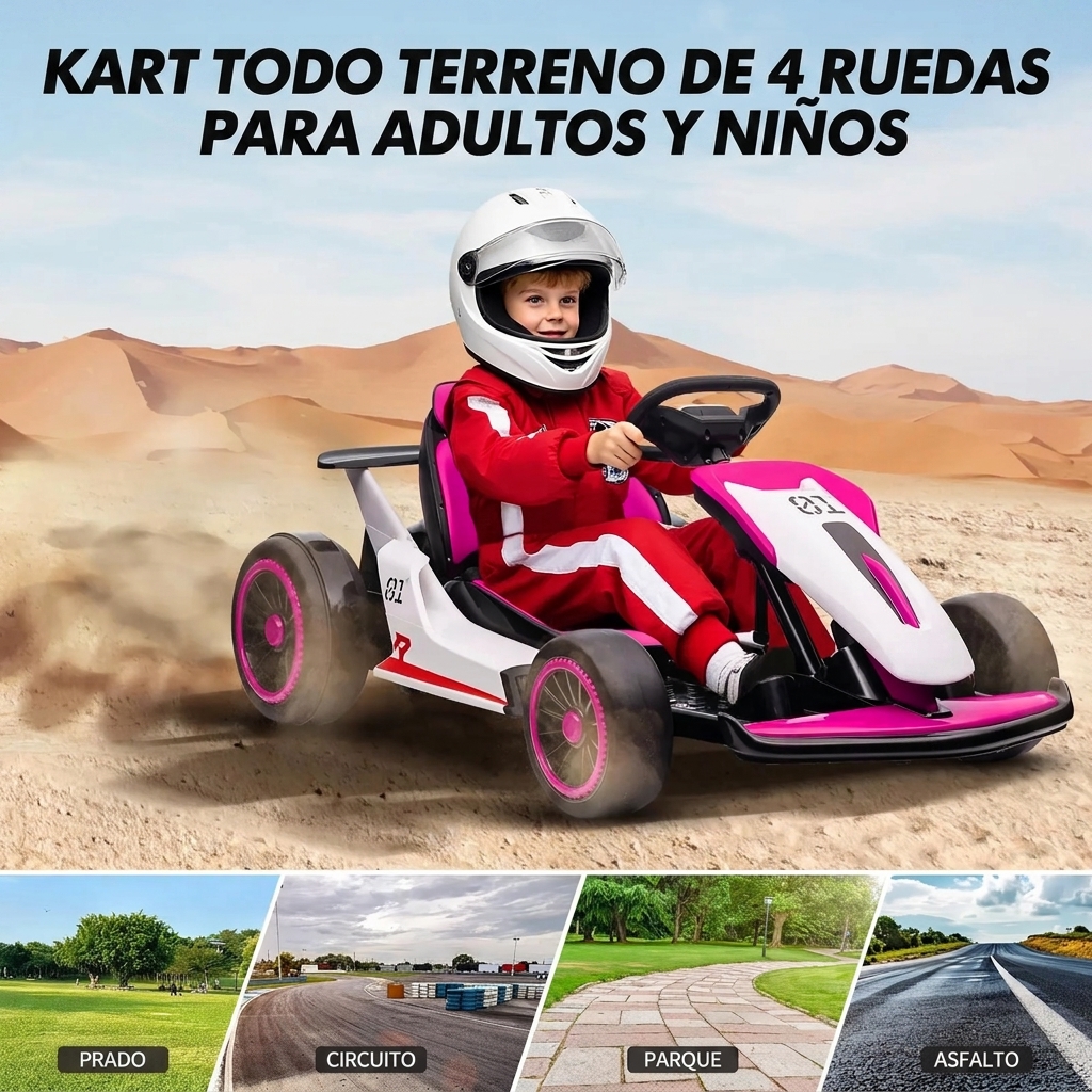 Go-kart eléctrico de derrape para niños - Motores de 200 W