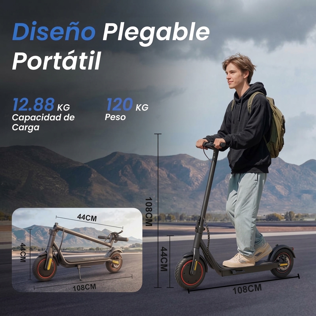[HOT Sale💥] Patinete Eléctrico Inteligente｜Velocidad máxima de 34 km/h｜Autonomía de hasta 24-34 km｜Ruedas de 8.5 pulgadas｜Potente motor de 500W｜Diseño plegable｜Compatible con App｜Carga rápida｜Capacidad máxima de carga: 120 kg