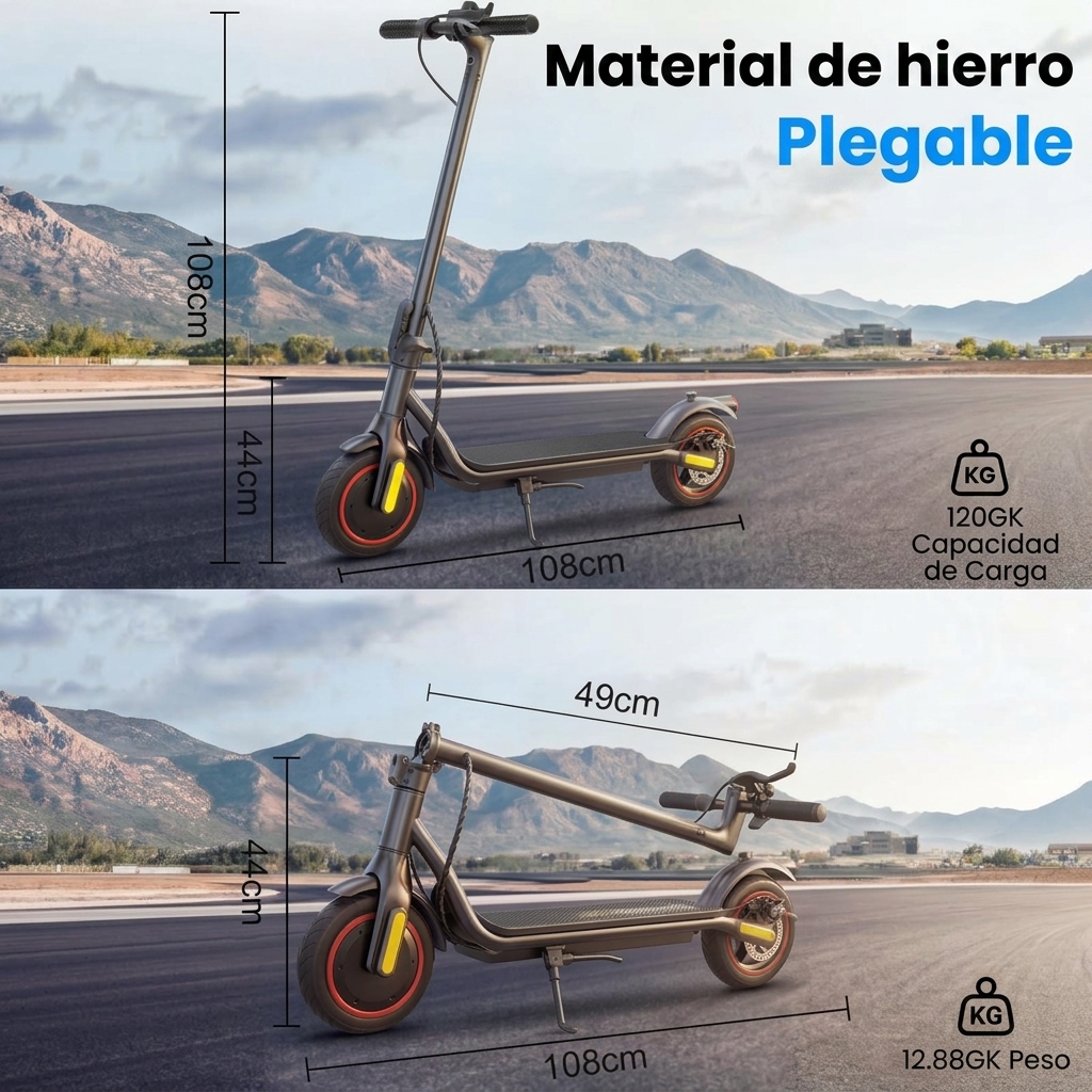 [HOT Sale💥] Patinete Eléctrico Inteligente｜Velocidad máxima de 34 km/h｜Autonomía de hasta 24-34 km｜Ruedas de 8.5 pulgadas｜Potente motor de 500W｜Diseño plegable｜Compatible con App｜Carga rápida｜Capacidad máxima de carga: 120 kg