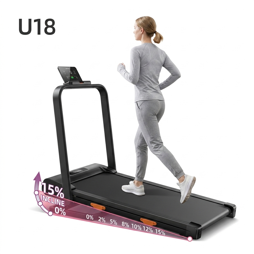 Cinta de correr plegable e inclinable, 6 en 1, motor con silencioso, carga máxima de 15% kg, 136