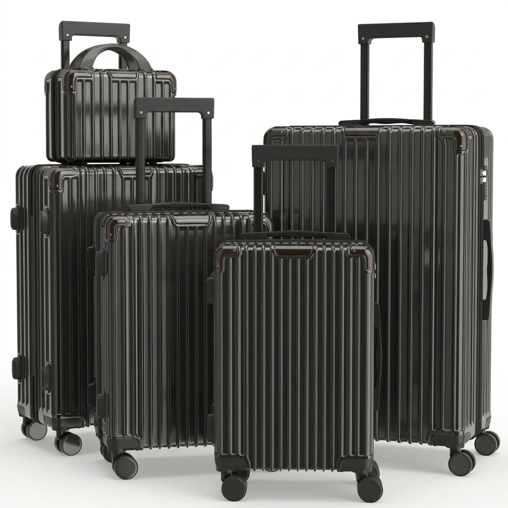 Set de 5/4 Maletas (23/51/57/67/77) – Equipaje Rígido de ABS, Dobles Ruedas Silenciosas 360° y Candado TSA Incorporado. Estilo Elegante, Ligeras y Silenciosas. ¡Ideal para Viajes de Negocios y Vacaciones en Familia!