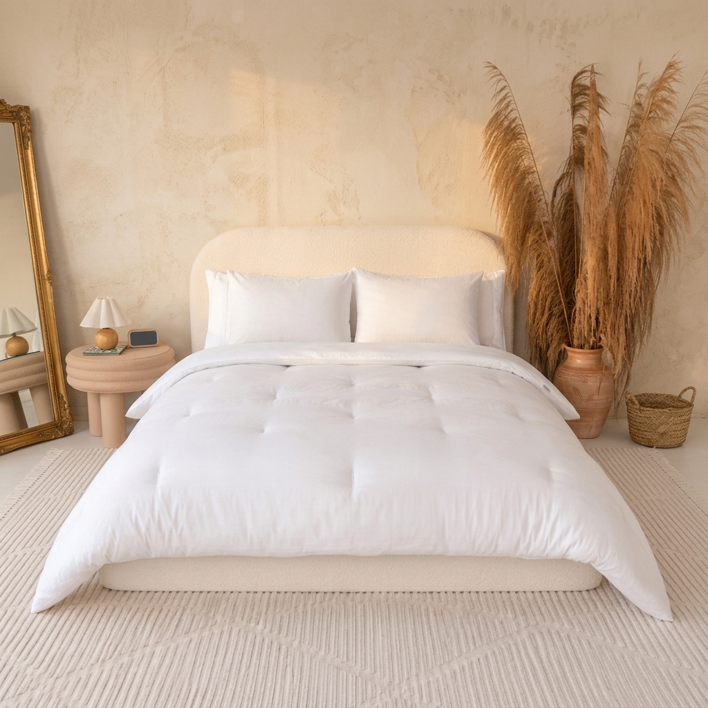 Juego de Cama Suave y Transpirable con Edredón Acolchado y 2 Almohadas Refrescantes, Conjunto de Cama Esponjoso y Cómodo