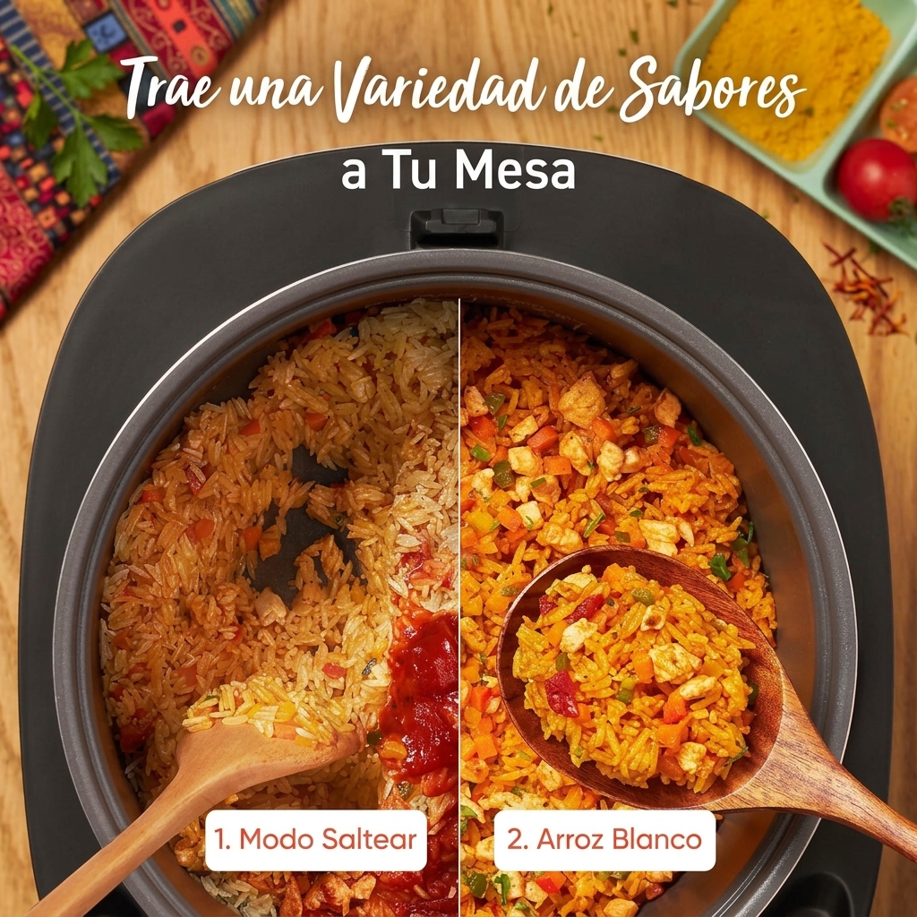 Este juego incluye una olla a presión multifuncional de 6 cuartos (9 en 1) y una arrocera multifuncional de 5 cuartos (18 en 1). Estas ollas multifuncionales ofrecen funciones como freír, cocción lenta, cocción al vapor, cocción a baja temperatura, esteri