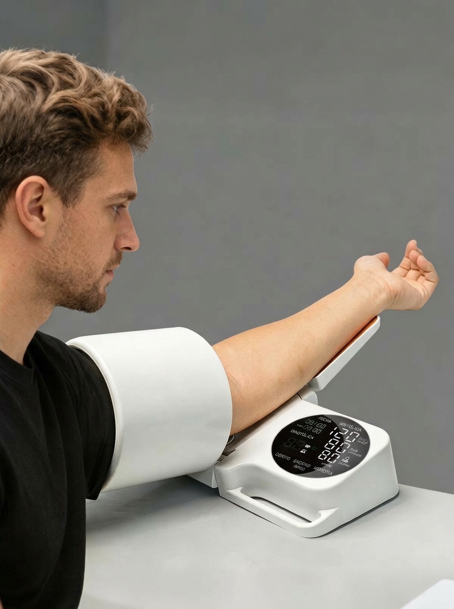 Monitor de presión arterial de brazo, ABS de grado médico, dispositivo inteligente para el hogar, alta precisión, medición con un solo toque, pantalla LED de fácil lectura, ajuste automático de amplio rango, memoria de lectura de 99x2, ajuste consistente,