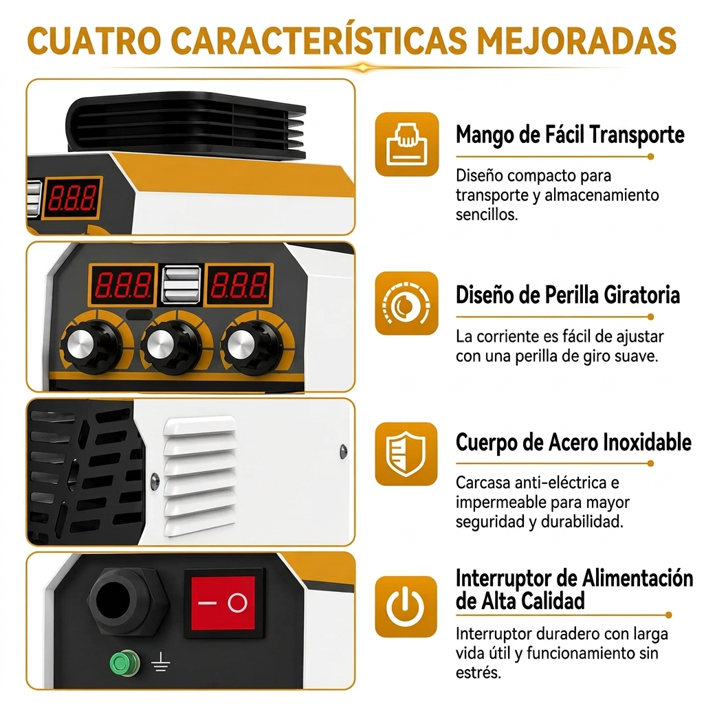 Soldador Inverter MMA 155A 230V, Soldador Portátil con Pantalla Digital y Kit de Electrodos, Máquina de Soldar para Reparaciones, Metal y DIY