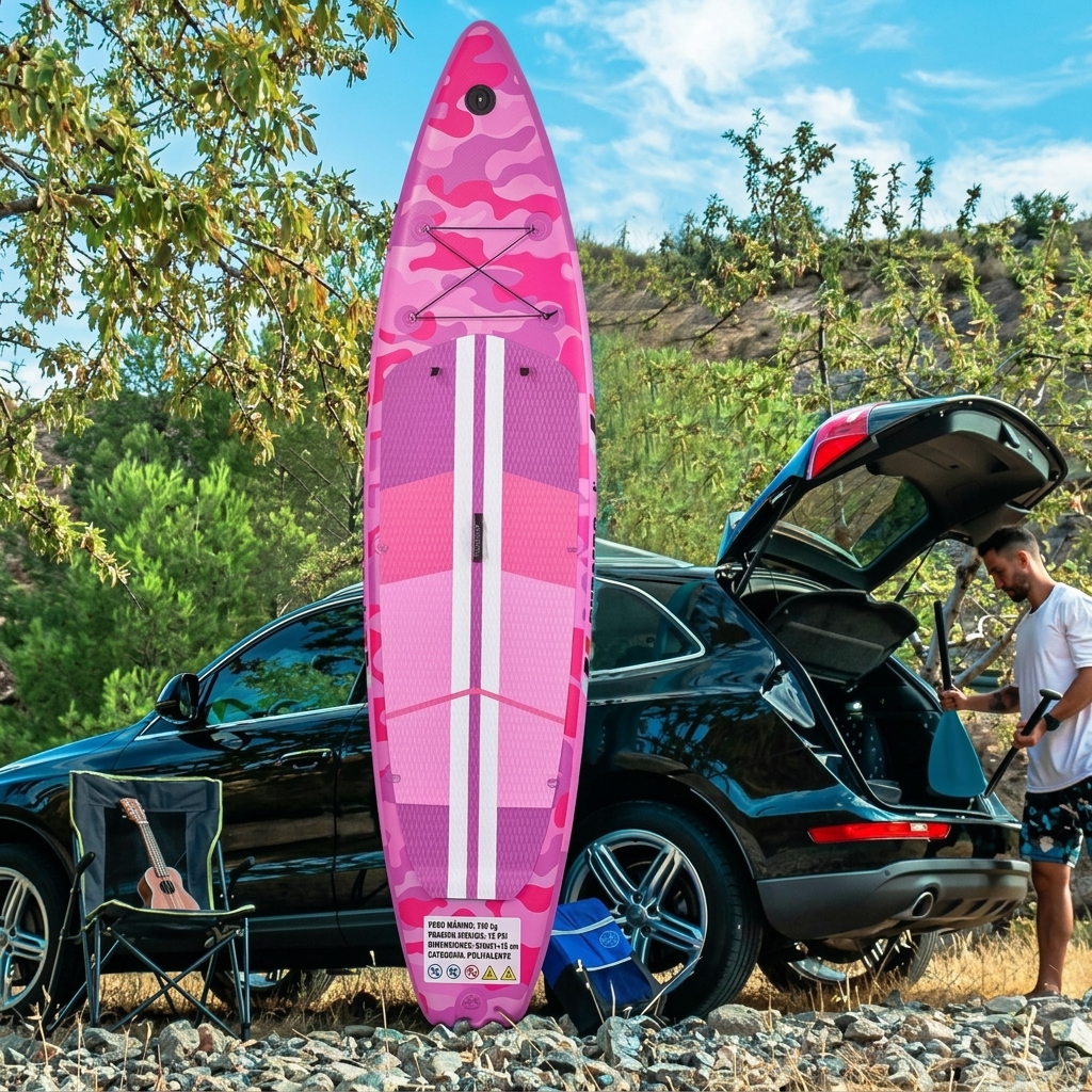 Tabla de paddle surf hinchable (SUP), set con accesorios completos, 330 x 76 x 15 cm, capacidad de carga hasta 150 kg