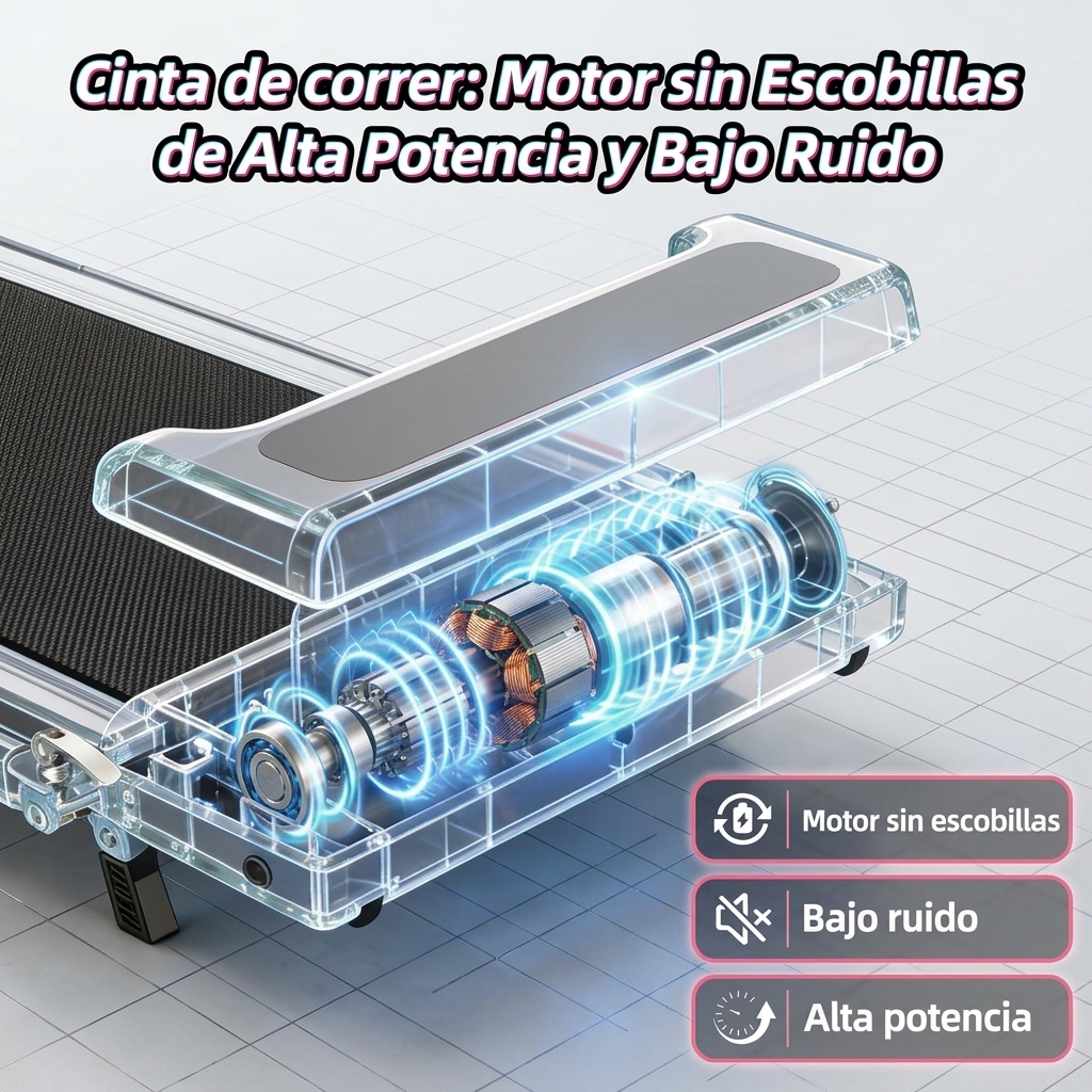 Cinta de correr plegable con inclinación ajustable y pasamanos, plataforma para caminar con motor silencioso, capacidad de carga de 150 kg (330 libras), control remoto y ruedas para fácil movilidad, sistema de doble amortiguación; equipo de gimnasio y ent