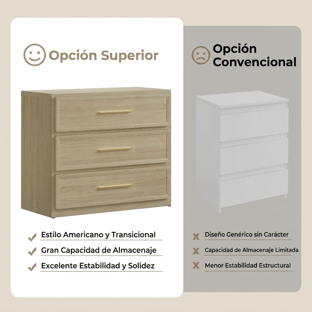 Mesita de noche extragrande, mesita de noche alta con 3 cajones, estilo moderno, tiradores dorados, adecuada para dormitorios, sofás, oficinas, residencias estudiantiles y decoración del hogar.