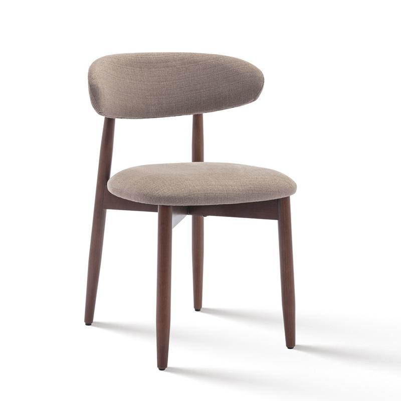 Juego de 2-Silla de Comedor Tapizada Moderna con Madera Natural, Tela de Alta Calidad y Respaldo Ergonómico, Silla Cómoda y Elegante para Comedor, Cocina, Salón, Dormitorio y Oficina