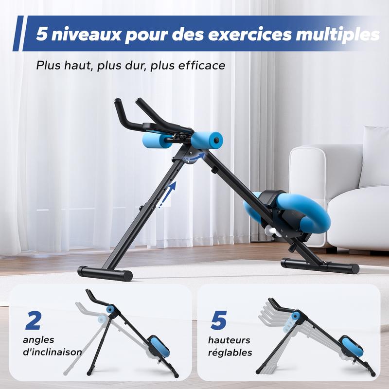 Máquina de entrenamiento Ab ajustable, Monitor LCD, equipo de ejercicio Abdominal plegable, entrenador central, moldeador de glúteos y cuerpo, equipo de Fitness