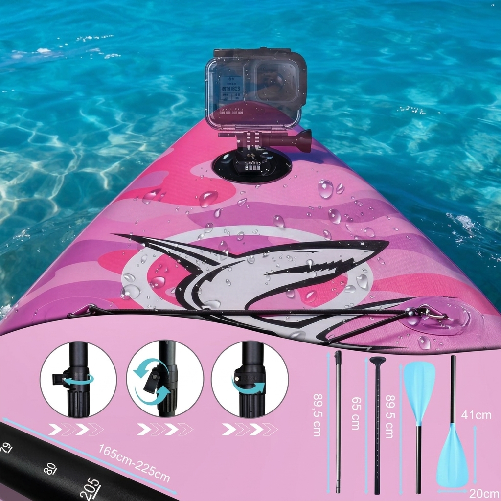 Tabla de paddle surf hinchable (SUP), set con accesorios completos, 330 x 76 x 15 cm, capacidad de carga hasta 150 kg