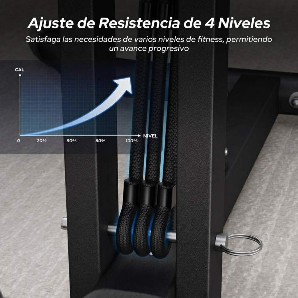 Enlace a la oferta relámpago de máquina de sentadillas: un entrenador de glúteos de altura ajustable, ideal para hacer ejercicio en casa, que combina abdominales y funciones de entrenamiento muscular, e incluye un banco para abdominales, un soporte para f