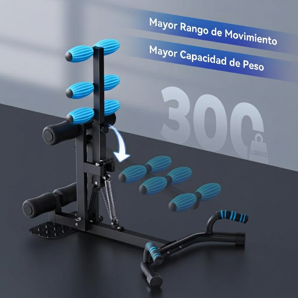 Enlace a la oferta relámpago de máquina de sentadillas: un entrenador de glúteos de altura ajustable, ideal para hacer ejercicio en casa, que combina abdominales y funciones de entrenamiento muscular, e incluye un banco para abdominales, un soporte para f