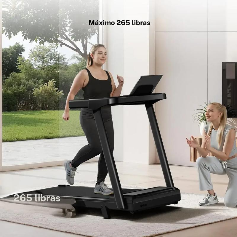 Cinta de correr inclinada con mango con para el hogar y la Oficina, cinta de correr con con almohadilla para caminar, capacidad de peso de 265 libras, cintas de correr plegables silenciosas de 2,5HP, tres pantallas LED