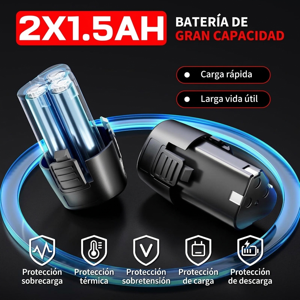 Llave de Carraca Eléctrica Inalámbrica 45 Nm, 3/8", para Coches, Motos y DIY