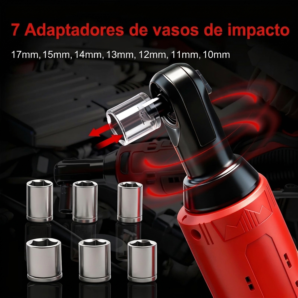 Llave de Carraca Eléctrica Inalámbrica 45 Nm, 3/8", para Coches, Motos y DIY