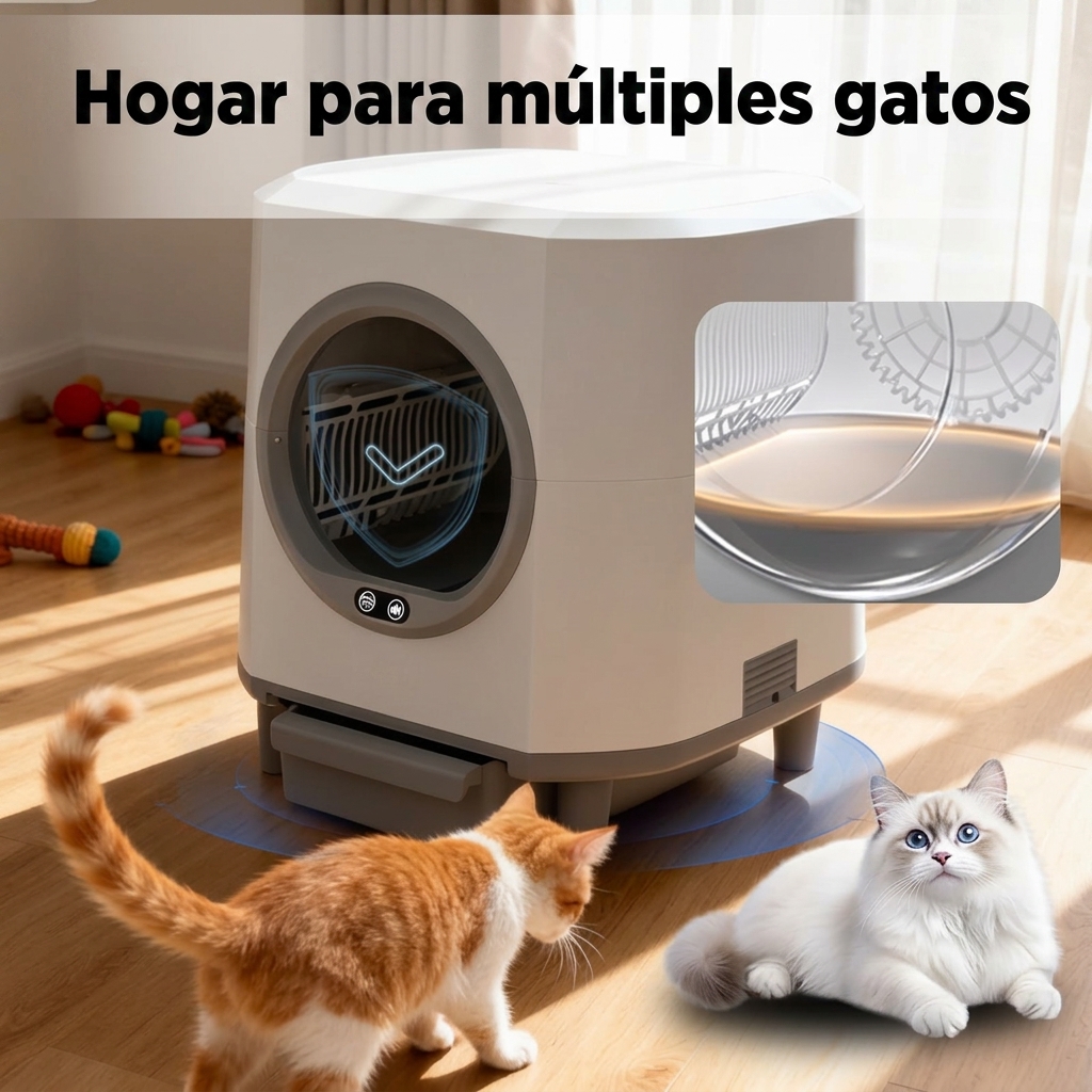 Smart Low-Noise Automatic Self-cleaning Household Cat Litter Box 80L,Hands-Free,Smart Sensors Safety Protection,Easy Setup,Odor-Free,APP Control,Multi-Cat Home,Cat Companion