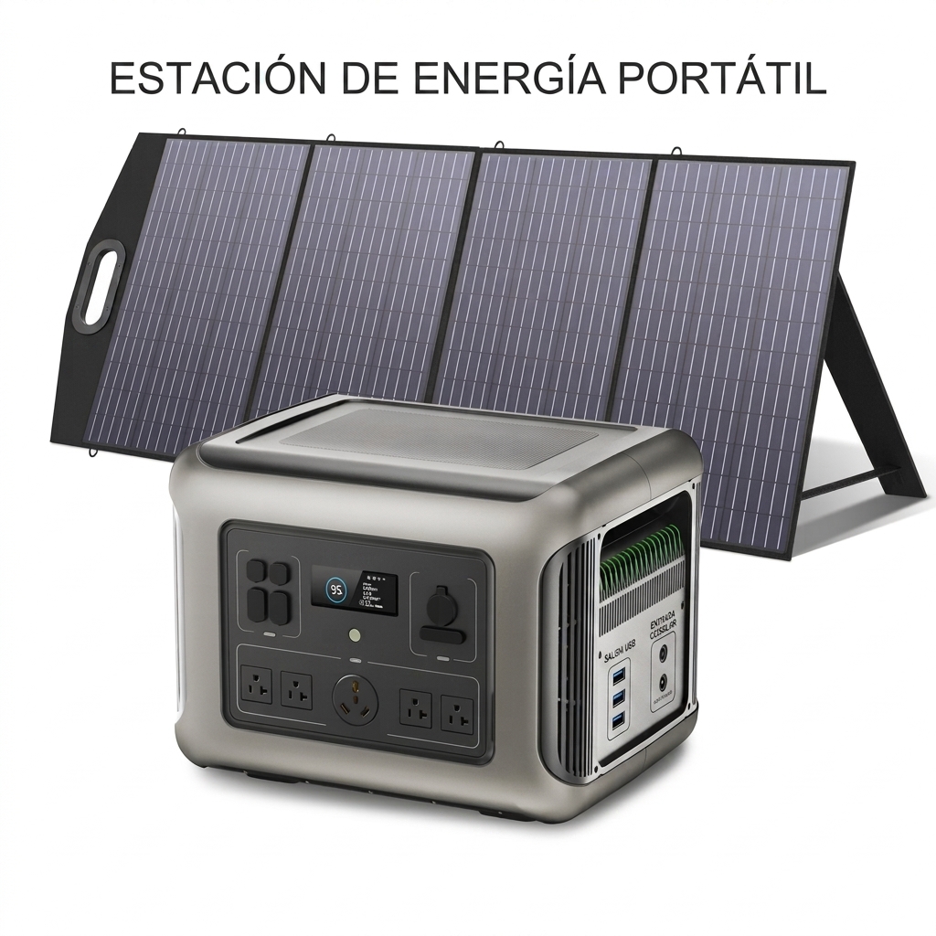 Estación de energía portátil 2016Wh, 2500W, LiFePO4, 230V/50Hz, carga rápida en 1,5 h, para hogar y camping